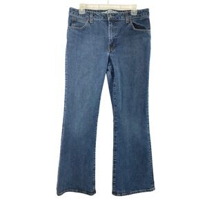 GAP Flare Jeans Women Size 12 R Medium‎ Wash Denim Stretch Mid Rise